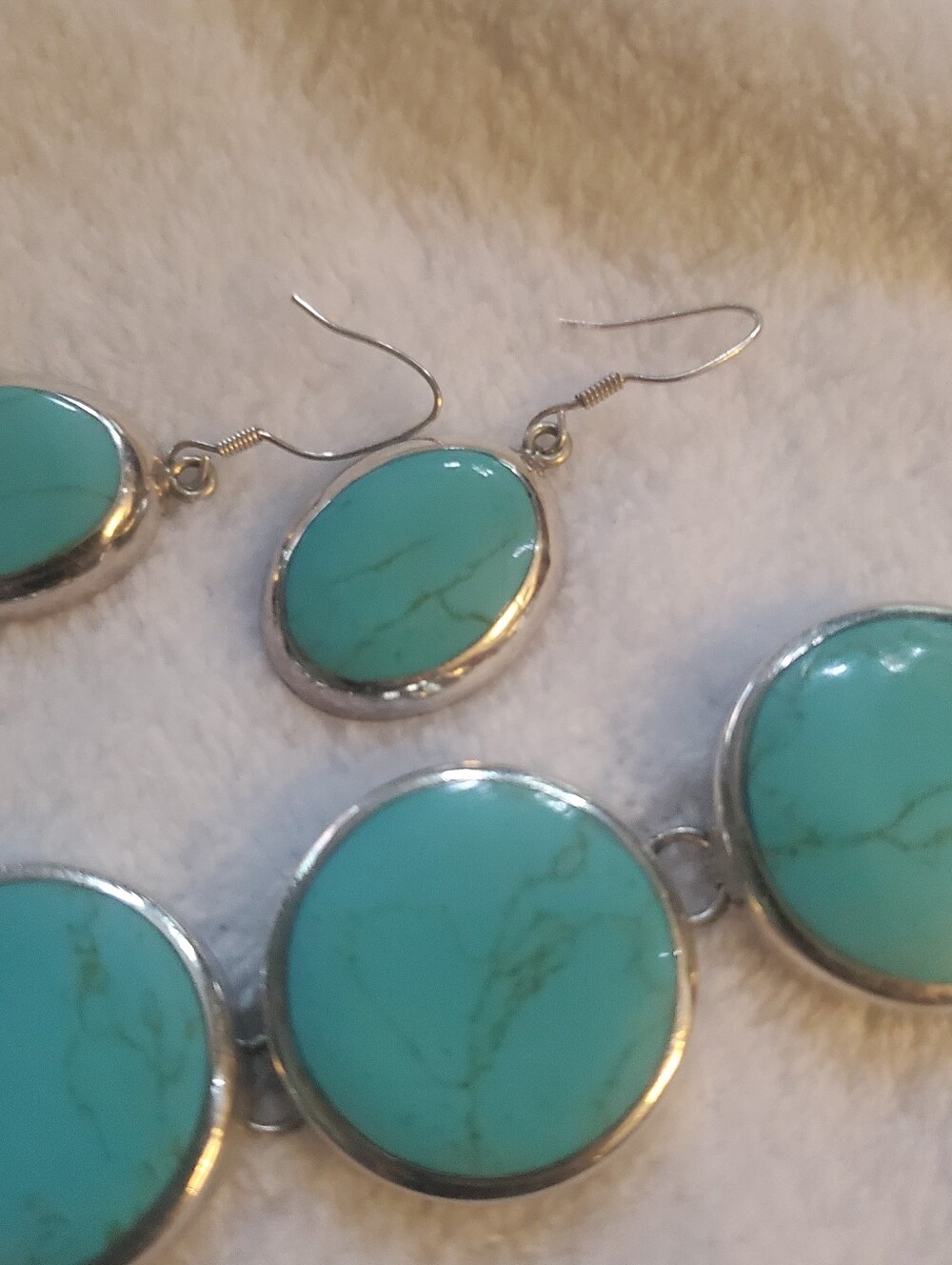 Milor 925 Turquoise 3 piece set Bracelet, Necklace, and Earrings Set - Picture 7 of 13